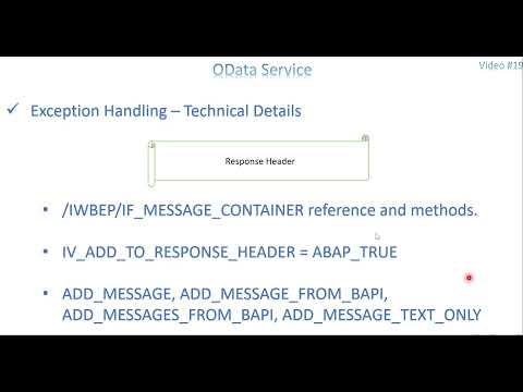 Video 19: OData Service - Exception handling
