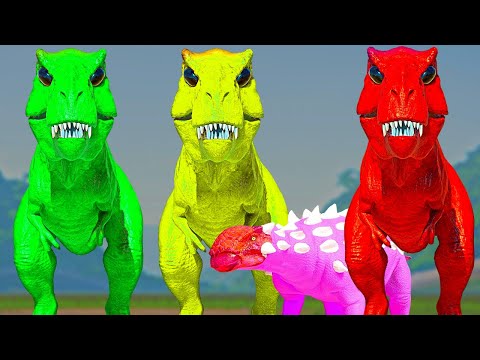 Green Alien T-Rex Color Pack Breakout – Euoplocephalus Jurassic World Evolution Dinosaurs Fighting