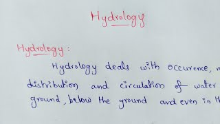 Hydrology | Hydrology Definition