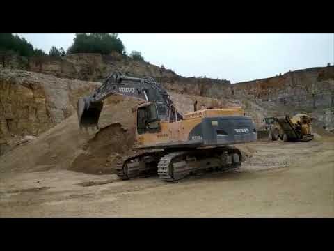 Test driving a HUGE Volvo EC700B-LC excavator in a quarry