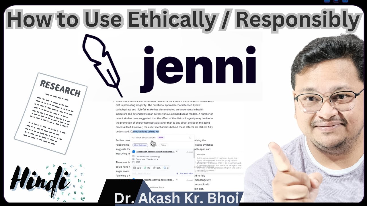 Best Tool For Researchers || How to Write Ethically and Responsibly with Jenni AI || Hindi