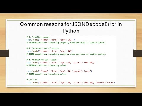 Common Reasons For Jsondecodeerror In Python Python Json