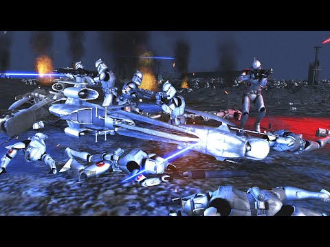 Barc Speeder BARRICADE Defense! - Men of War: Star Wars Mod Battle Simulator