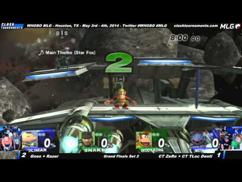 WHOBO MLG - Gnes + Razer vs CT ZeRo + CT TLoc Denti - Grand Finals Set 2 - SSBB