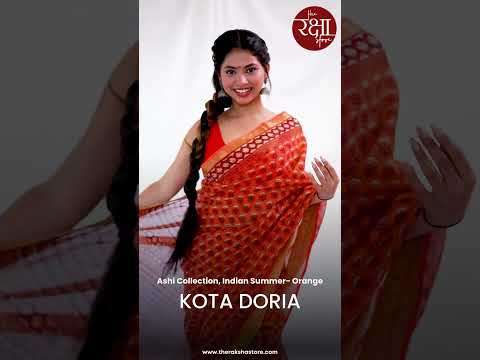 The Ashi Collection, Indian Summer- Orange Kota Doria saree 🌸  #kotadoria #saree