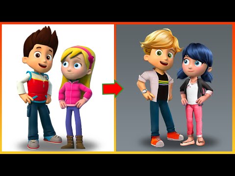 Ryder Paw Patrol And Katie Glow Up Into Miraculous Ladybug And Adrien - Paw Patrol The Movie