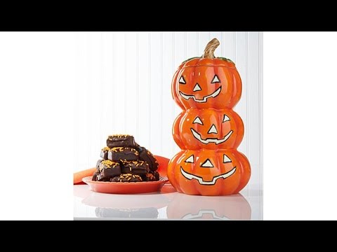 David's Cookies JackOLantern Jar with Enrobed Brownies