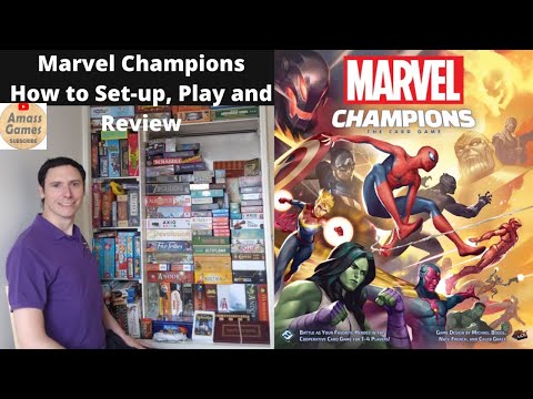 Marvel Champions - the card game.How to setup, play & review one round playthrough * AmassGames * 4K