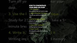How to concentrate your mind on study.. #study #tips #mindset #forge