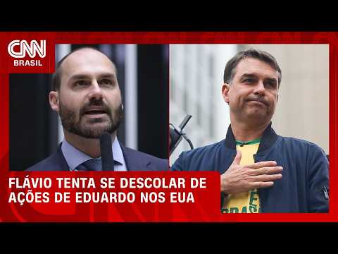 Flávio Bolsonaro tenta se descolar de ações de Eduardo nos EUA | O GRANDE DEBATE