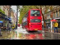 Rainy London Walk Tour 2025 ️ London Heavy Rain Showers In West End Streets 4K HDR