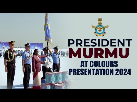 President Murmu presents President's Standard and President's Colours at Colours Presentation 2024