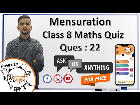 Q.22 A cone has base radius 3.5 cm and height 4 cm. Volume is:  I Class 8th Maths I Mensuartion