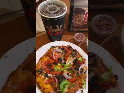 $9.99 lunch special personal pan pizza & drink, Me N Ed’s Pizza Parlor, trying to keep cool inside!