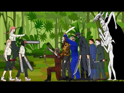 Chainsaw Man, Power, Makima VS Darkness Devil, Katana Man, Zombie Mario - Drawing Cartoon2.