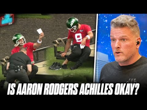 Aaron Rodgers Seen "Limping" & Checking Back Of Foot At Practice, Fans Concerned | Pat McAfee Reacts