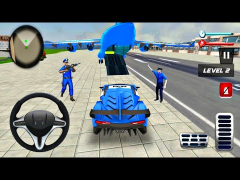 Us Police Car Robot Transform  - Cargo Car Transport Plane 2021 - Android Gameplay