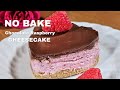 No Bake Raspberry Cheesecake With Chocolate Ganache Valentine Dessert Recipe