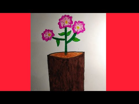 How To Draw Flowerpot | With Beautiful Colour | Drawing For Kids