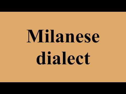Milanese dialect
