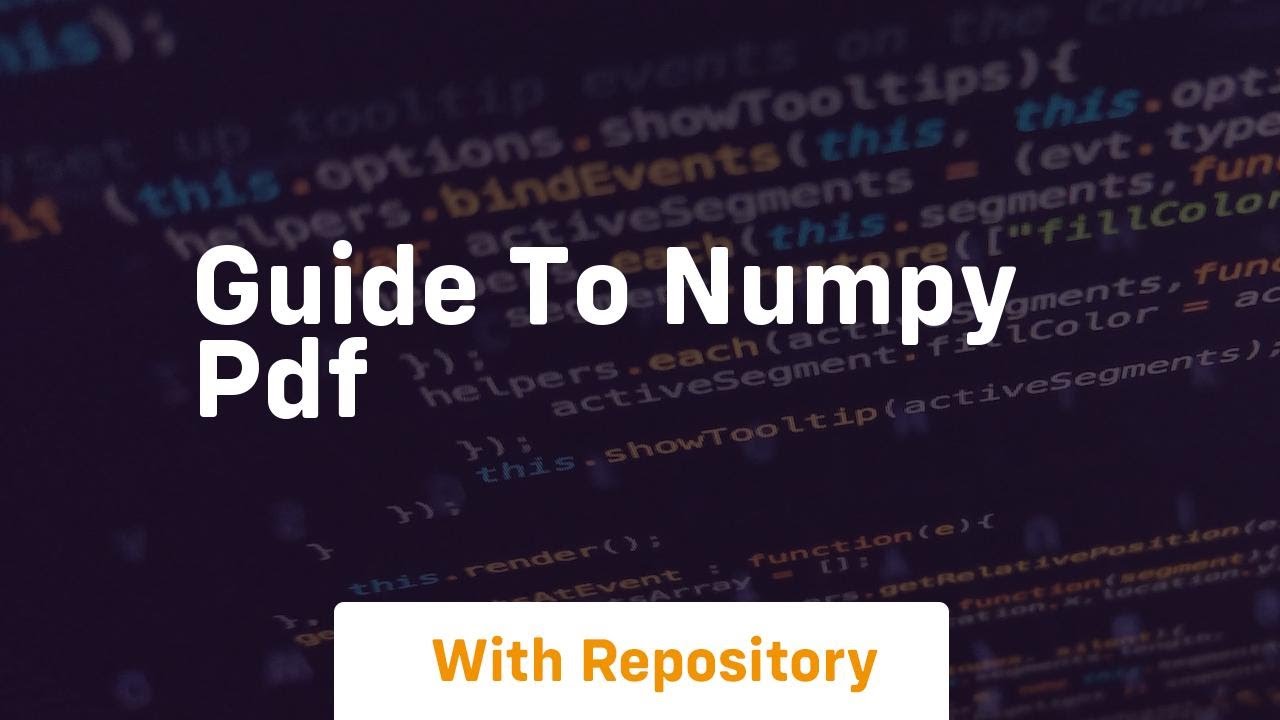 guide to numpy pdf