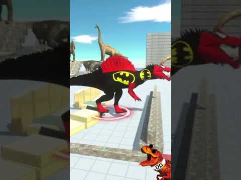 Brachiosaurus vs Batman Spinosaurs death run - Animal Revolt Battle Simulator #shorts
