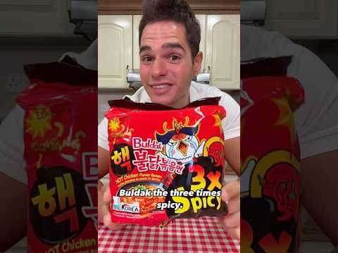 Taste Testing Buldak 3x Spicy Noodles! 🔥 #shorts #food #cooking #ramen #buldak