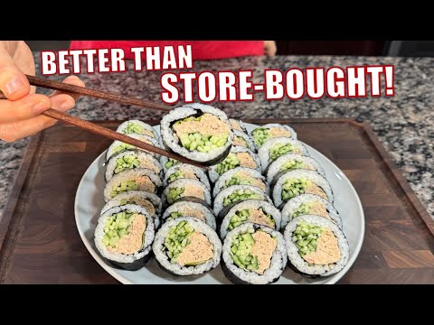 No-Cook Tuna Cucumber Kimbap β Healthy, Refreshing & So Easy π