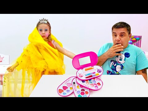 Nastya does makeup like a princess