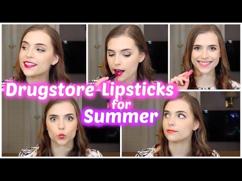 Drugstore Lipsticks for Summer: my favorites! ft. Revlon, Rimmel, Maybelline, Almay Video