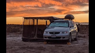 VERSATILE Minivan Camper Tour! Awning, Deluxe Room, Diesel Heater, Solar and Much More