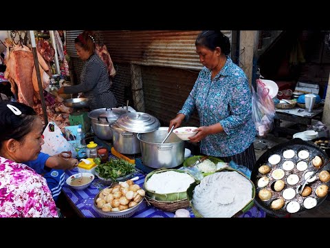 Cambodian Wet Market In Phnom Penh - Breakfast And Fresh Food Compilation In Market