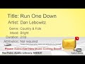 New Free Music 2018 Run One Down Dan Lebowitz Country Folk Bright YouTube Audio Library BGM