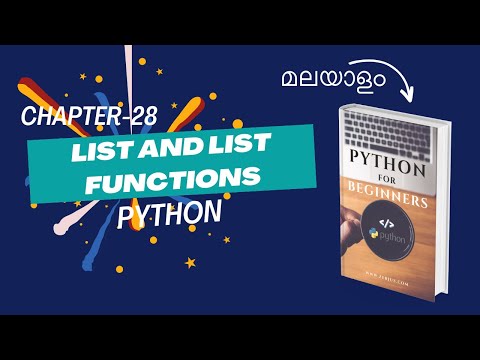 List In Python And List Functions Chapter 28 Malayalam Python Tutorial