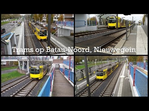 U-OV Trams op halte Batau-Noord in Nieuwegein