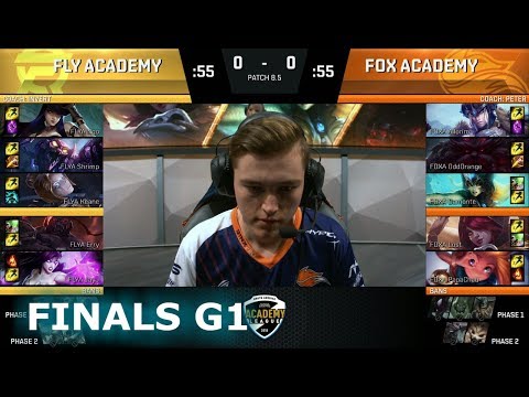 FlyQuest Academy vs Echo Fox Academy | Game 1 Finals NA Academy League Spring 2018 | FLYA vs FOXA G1