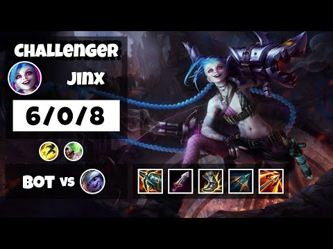 Jinx vs Tristana NA Challenger BOT (6/0/8) - v11.10