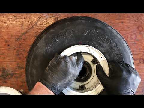 Changing a General Aviation Aircraft Tire - Cleveland Wheel - Piper PA-28 Cherokee Nose Wheel
