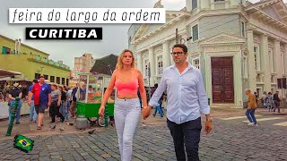Walking in Curitiba — LARGO DA ORDEM FAIR — Paraná, Brazil 【 4K UHD 】