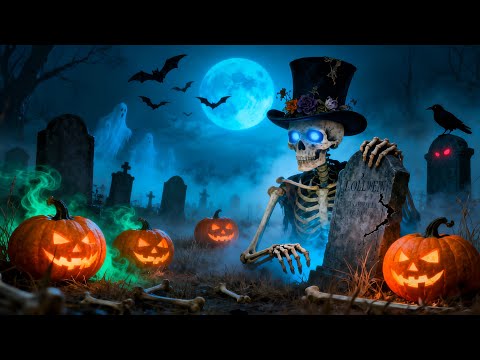 Relaxing Halloween Ambience 🎃 Halloween Graveyard 👻 Spooky Sounds, Best Halloween Music