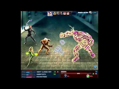 Zzzax Group Boss 100 - 0, Enchantress & Sabretooth strategy.