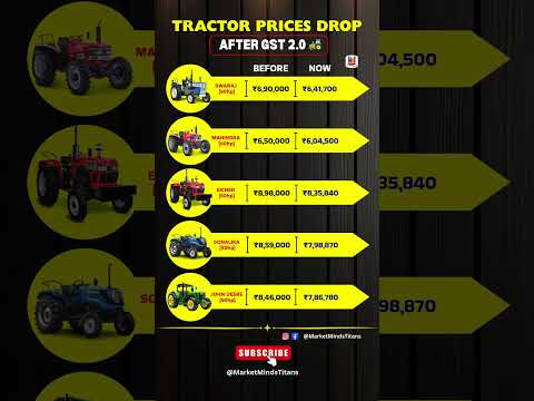 GST 2.0 Impact: Tractor Prices Reduced! Top Deals for Farmers! 🚜💥 #shorts #tractor
