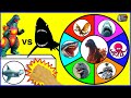 GODZILLA Vs SHARKS Spinning Wheel Slime Game W Collectible Godzilla Figures