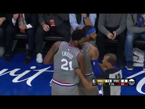 Bledsoe throws the ball at Embiid, Sixers announcer goes into WWE mode