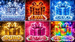Escolha Seu Presente 🎁 Diamante💎 Arco-íris 🌈 Ouro 💰 Lava 🌋 Gelo ❄️ Rosa 🎀 Quiz Tap