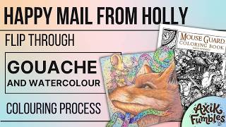 HAPPY MAIL from HOLLY - Mouse Guard by David Petersen - flip through and colouring process - GOUACHE