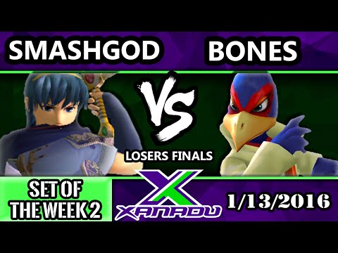 S@X 132 - HE | SmashGOD (Marth) Vs. Bones (Falco) SSBM Losers Finals - Smash Melee