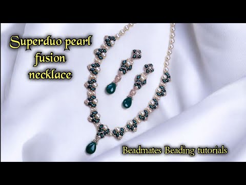 Superduo pearl fusion necklace/DIY beaded necklace/Beading tutorials 