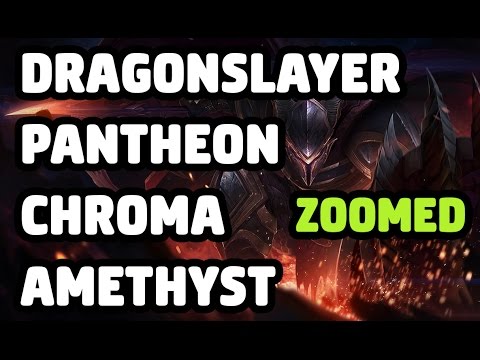 DRAGONSLAYER PANTHEON CHROMA AMETHYST SKIN ZOOMED SPOTLIGHT - LEAGUE OF LEGENDS
