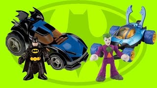 Batman Imaginext Batmobile Races vs Joker in Blue Beetle Car imaginext toys